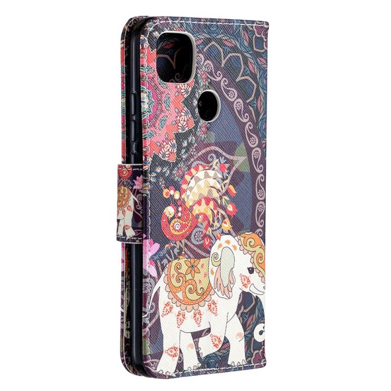 Bescherming Hoesje Xiaomi Redmi 9C Telefoonhoesje Indische Olifanten