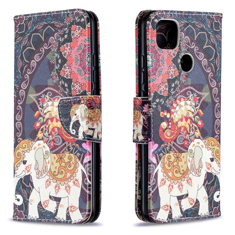 Bescherming Hoesje Xiaomi Redmi 9C Telefoonhoesje Indische Olifanten