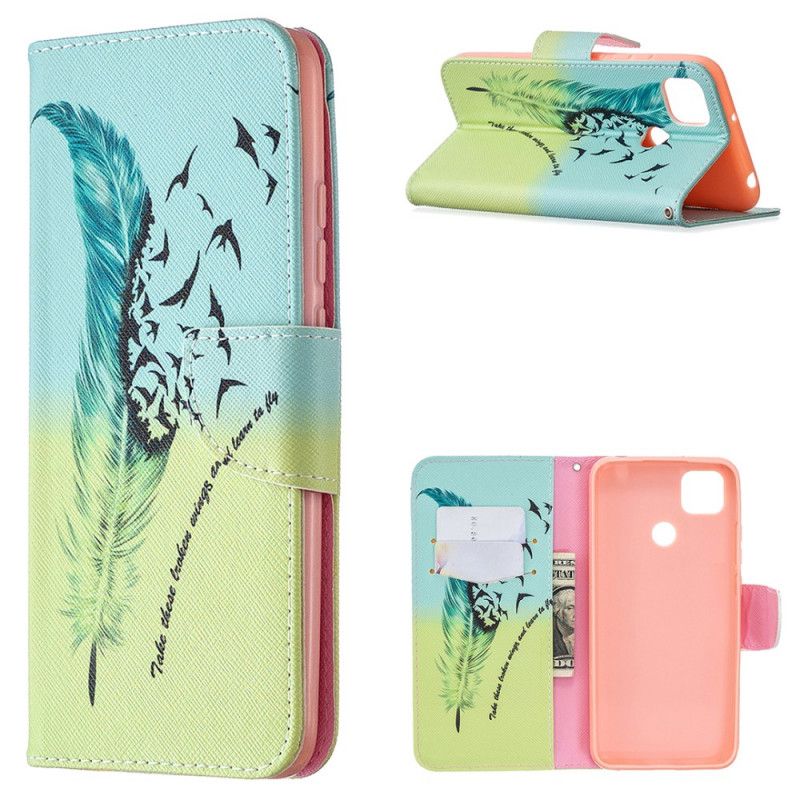 Bescherming Hoesje Xiaomi Redmi 9C Telefoonhoesje Leren Vliegen