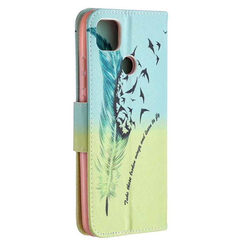 Bescherming Hoesje Xiaomi Redmi 9C Telefoonhoesje Leren Vliegen