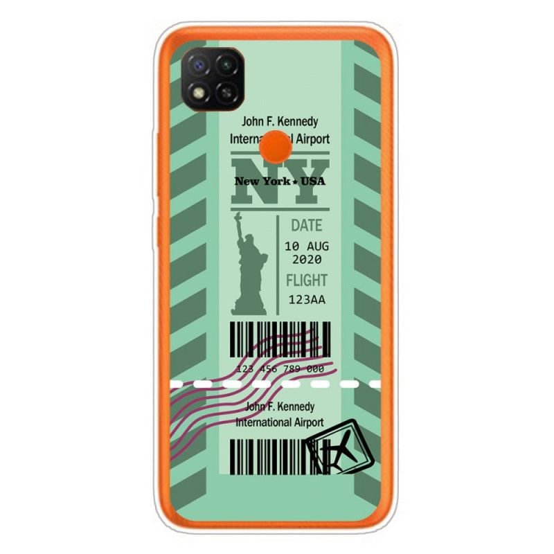 Case Hoesje Xiaomi Redmi 9C Donkerblauw Zwart Telefoonhoesje Doorgeven Aan New York