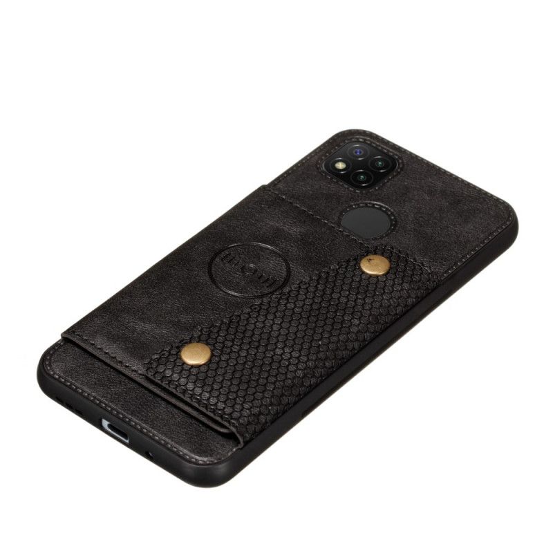 Case Hoesje Xiaomi Redmi 9C Grijs Zwart Telefoonhoesje Snap Portemonnee