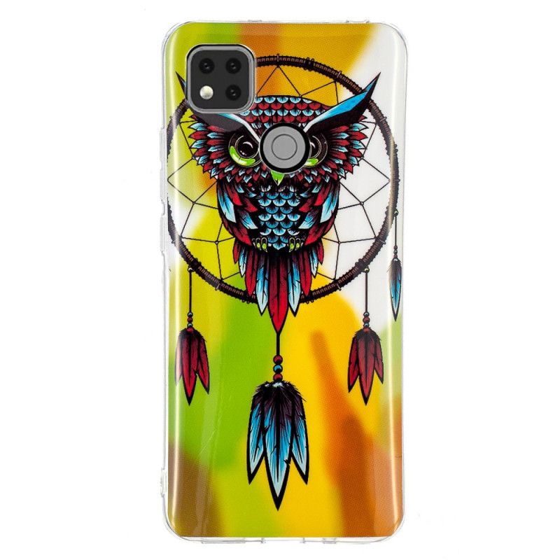 Case Hoesje Xiaomi Redmi 9C Telefoonhoesje Fluorescerende Uil Dromenvanger