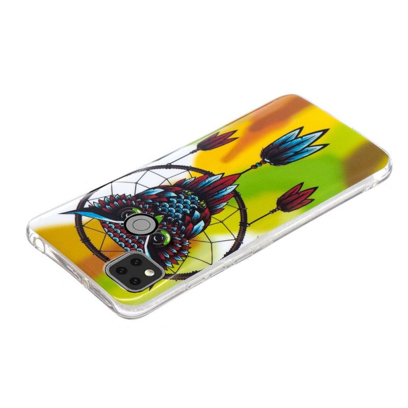 Case Hoesje Xiaomi Redmi 9C Telefoonhoesje Fluorescerende Uil Dromenvanger