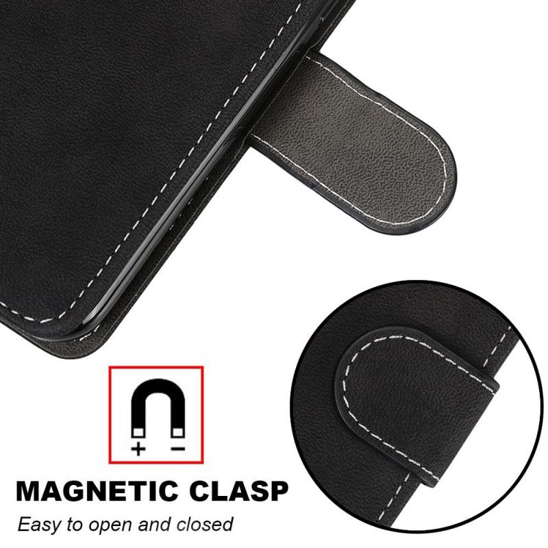 Cover Folio-hoesje Xiaomi Redmi 9C Grijs Zwart Telefoonhoesje Vintage Nieuwe Kleuren Kunstleer