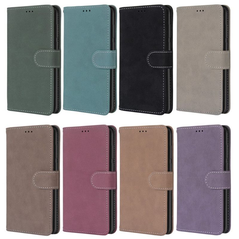 Cover Folio-hoesje Xiaomi Redmi 9C Grijs Zwart Telefoonhoesje Vintage Nieuwe Kleuren Kunstleer
