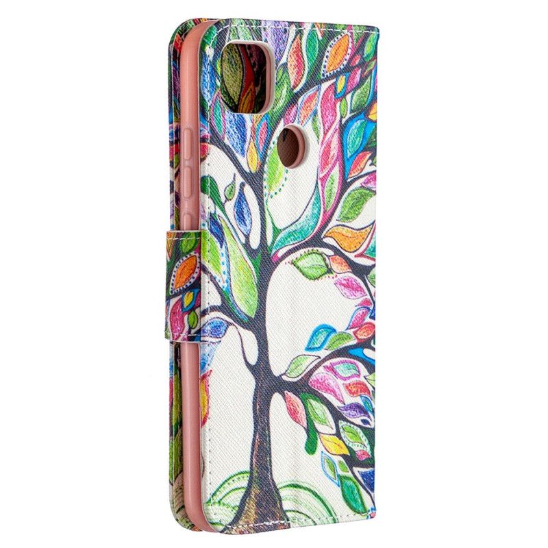 Cover Folio-hoesje Xiaomi Redmi 9C Telefoonhoesje Gekleurde Boom