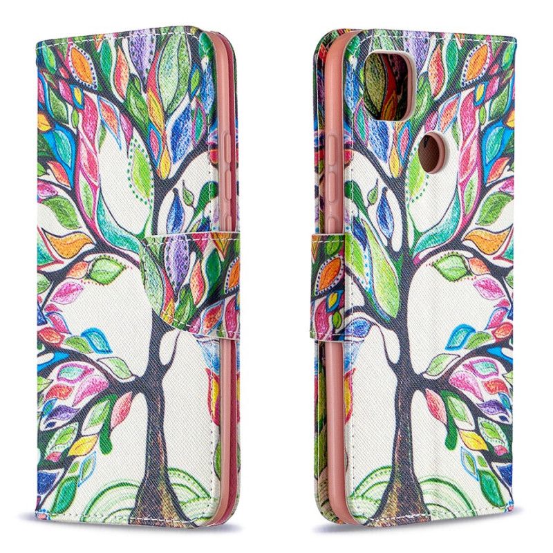 Cover Folio-hoesje Xiaomi Redmi 9C Telefoonhoesje Gekleurde Boom