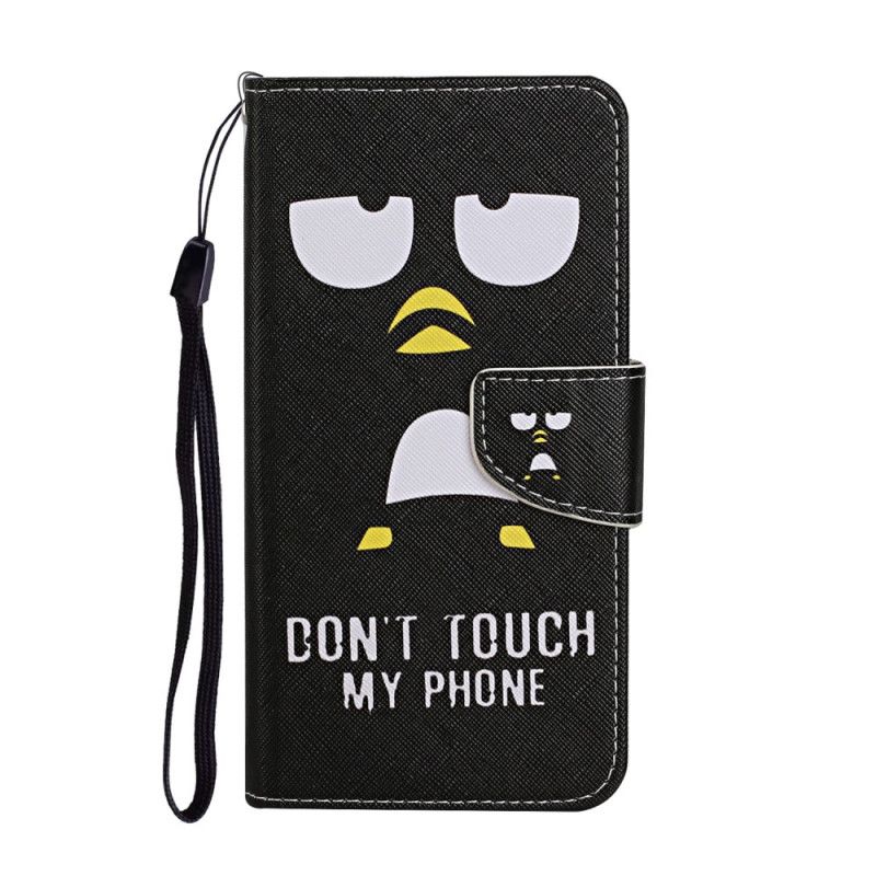 Cover Folio-hoesje Xiaomi Redmi 9C Telefoonhoesje Raak Mijn Telefoon Niet Aan. Zegt De Pinguïn