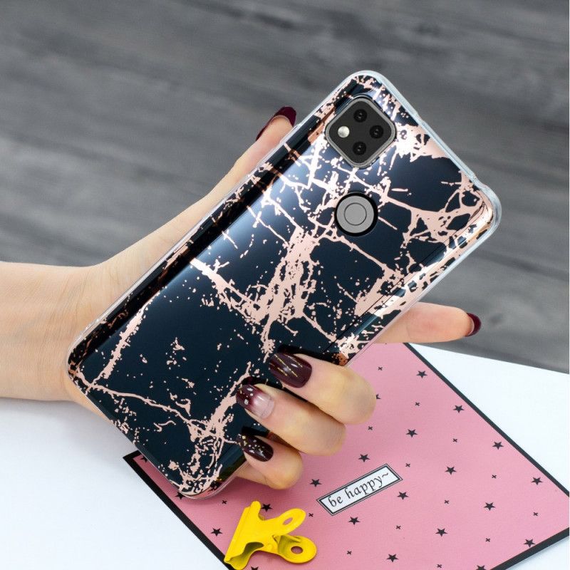 Cover Hoesje Xiaomi Redmi 9C Groen Zwart Telefoonhoesje Ultra Designer Marmer