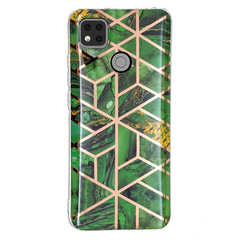 Cover Hoesje Xiaomi Redmi 9C Groen Zwart Telefoonhoesje Ultra Designer Marmer