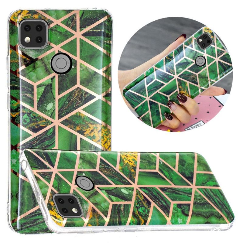 Cover Hoesje Xiaomi Redmi 9C Groen Zwart Telefoonhoesje Ultra Designer Marmer
