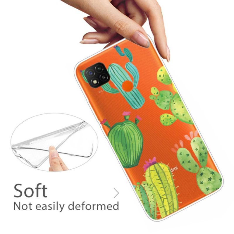 Cover Hoesje Xiaomi Redmi 9C Telefoonhoesje Aquarel Cactus