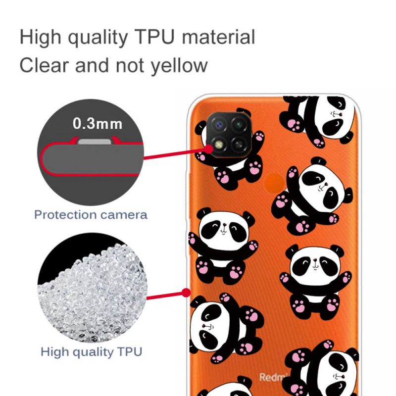 Cover Hoesje Xiaomi Redmi 9C Telefoonhoesje Leuke Panda'S