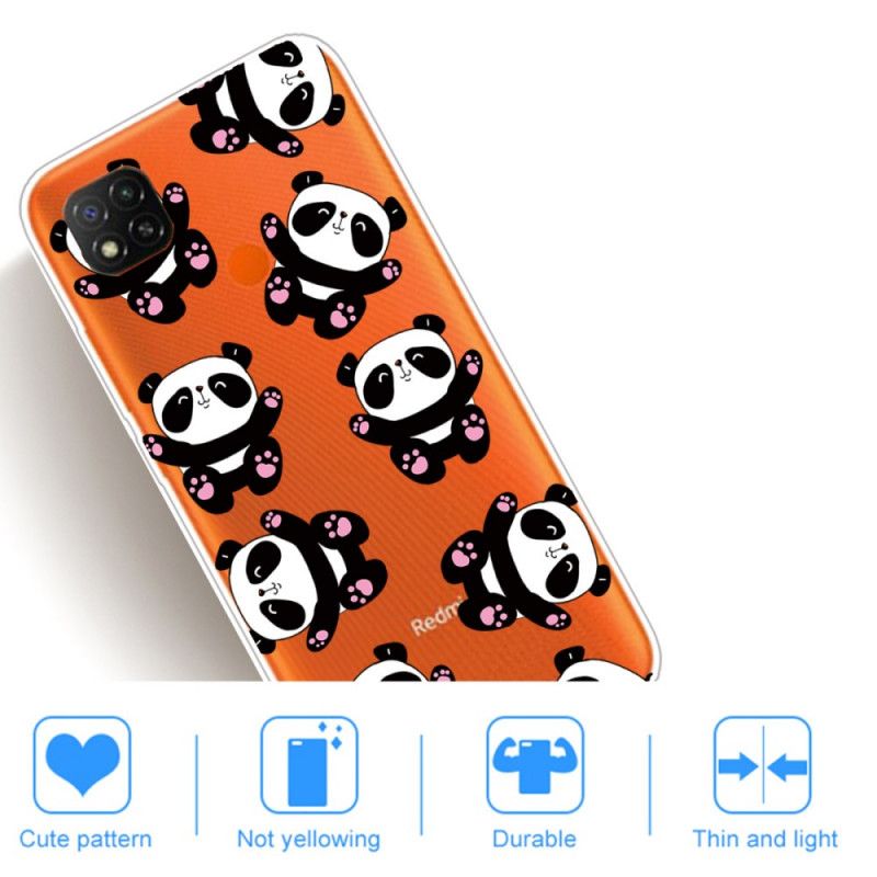 Cover Hoesje Xiaomi Redmi 9C Telefoonhoesje Leuke Panda'S