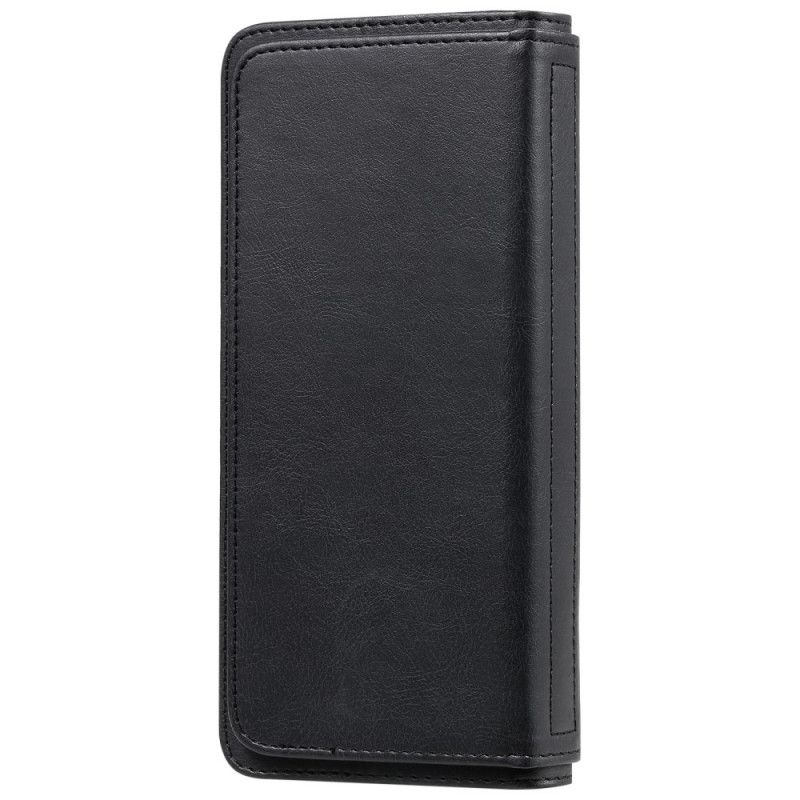 Flip Case Leren Xiaomi Redmi 9C Donkerblauw Zwart Multifunctionele 10 Kaarthouders