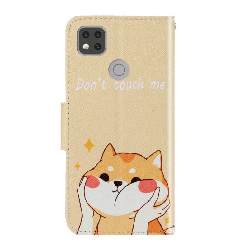 Flip Case Leren Xiaomi Redmi 9C Kat Raak Me Niet Aan Met String