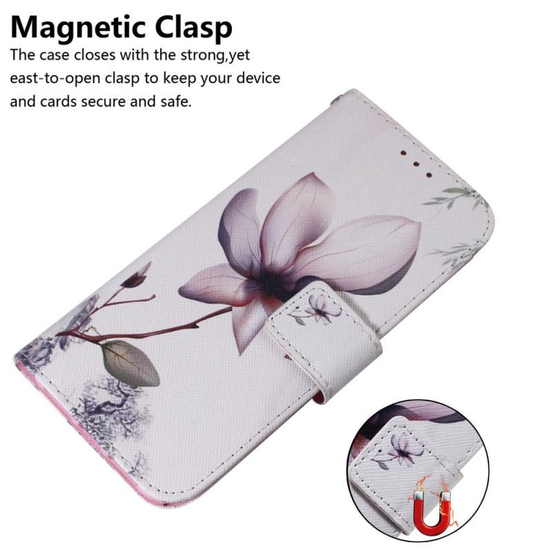 Flip Case Leren Xiaomi Redmi 9C Oud Roze Bloem