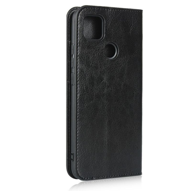 Folio-hoesje voor Xiaomi Redmi 9C Rood Zwart Echt Leer