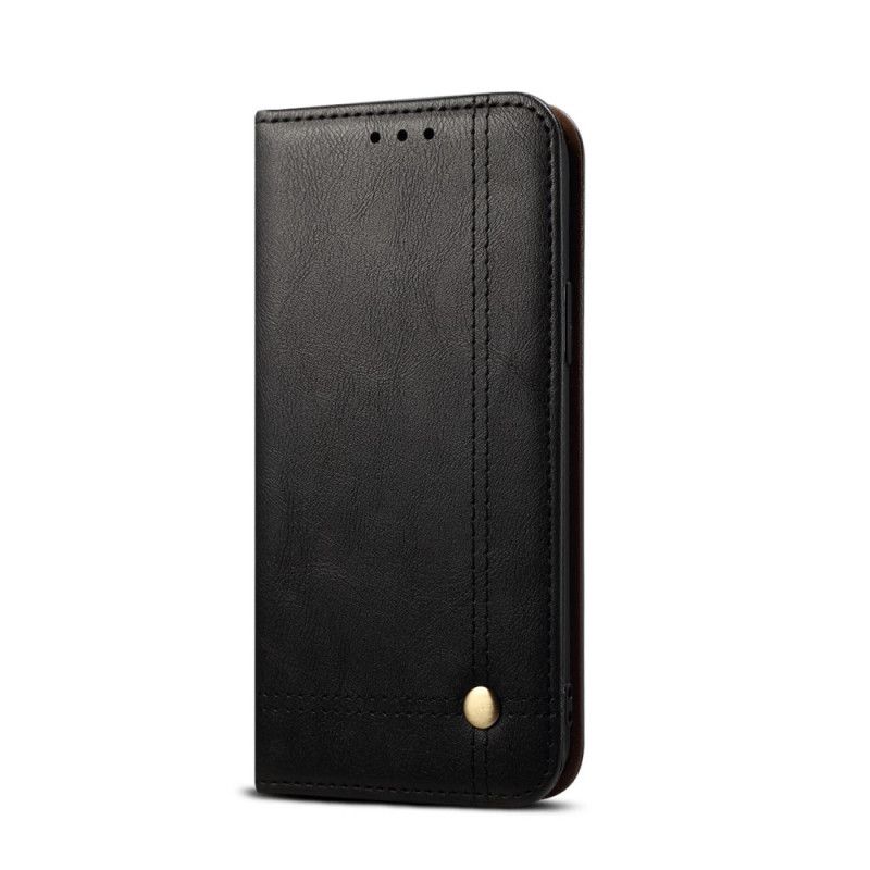 Folio-hoesje voor Xiaomi Redmi 9C Rood Zwart Gestikt Leereffect
