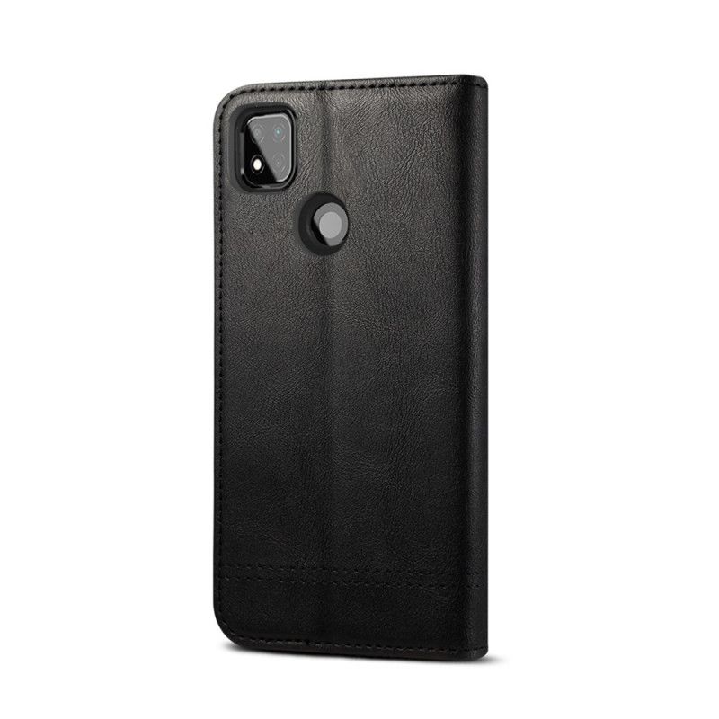 Folio-hoesje voor Xiaomi Redmi 9C Rood Zwart Gestikt Leereffect
