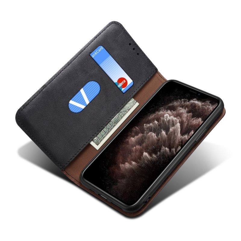 Folio-hoesje voor Xiaomi Redmi 9C Rood Zwart Gestikt Leereffect
