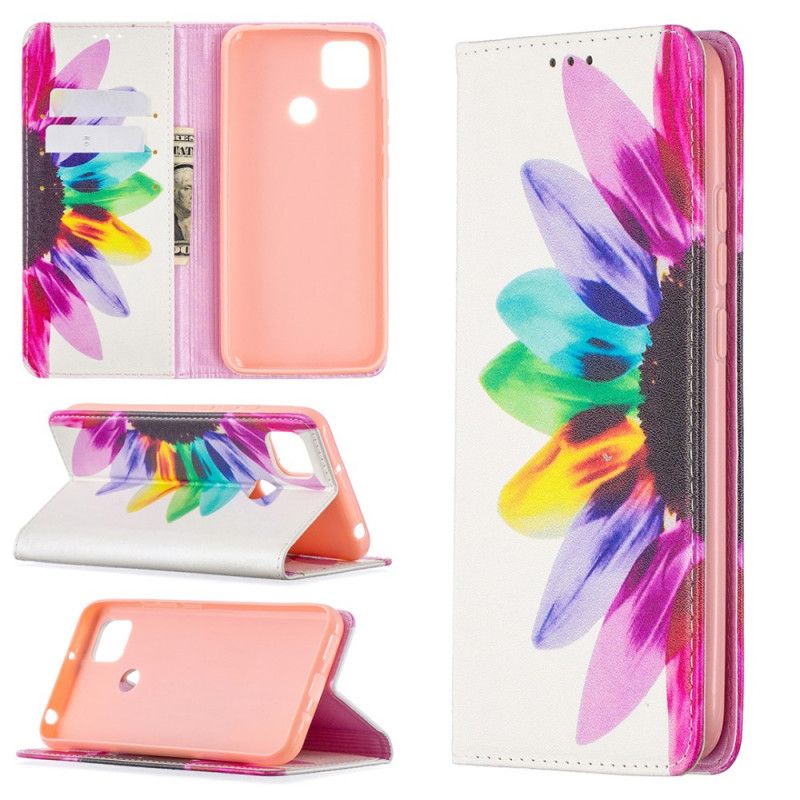 Folio-hoesje Xiaomi Redmi 9C Telefoonhoesje Aquarelbloem
