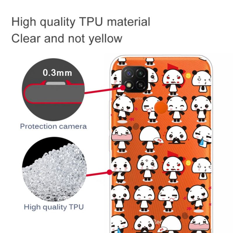 Hoesje voor Xiaomi Redmi 9C Grappige Panda'S