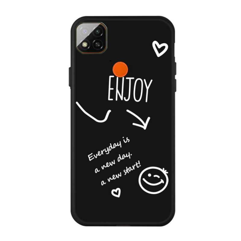 Hoesje voor Xiaomi Redmi 9C Grijs Zwart Siliconen Genieten