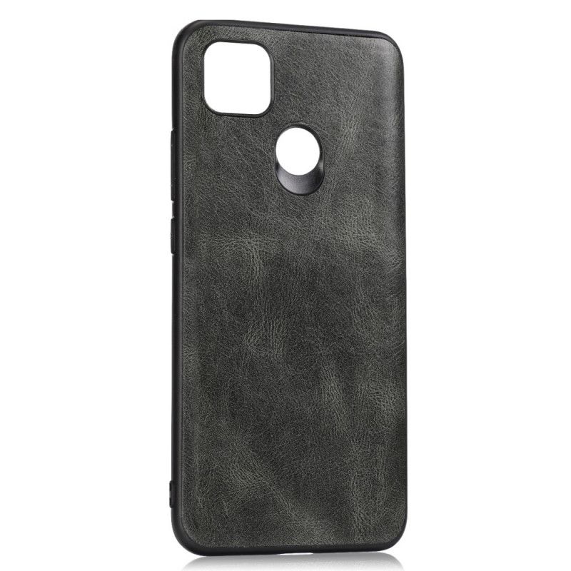 Hoesje voor Xiaomi Redmi 9C Grijs Zwart Verfijnde Look Met Leereffect