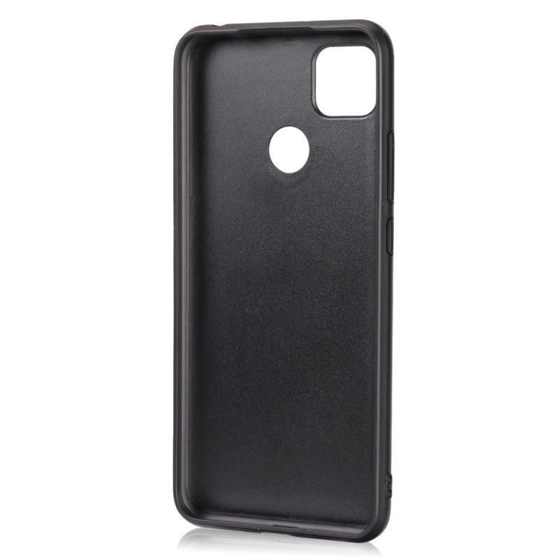 Hoesje voor Xiaomi Redmi 9C Grijs Zwart Verfijnde Look Met Leereffect