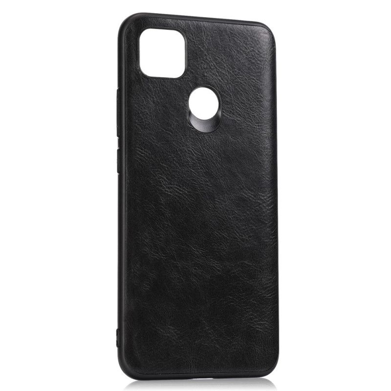 Hoesje voor Xiaomi Redmi 9C Grijs Zwart Verfijnde Look Met Leereffect