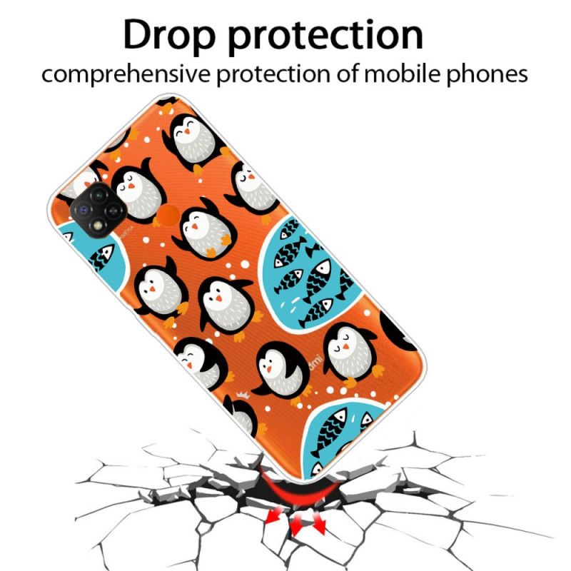 Hoesje voor Xiaomi Redmi 9C Pinguïns En Vissen