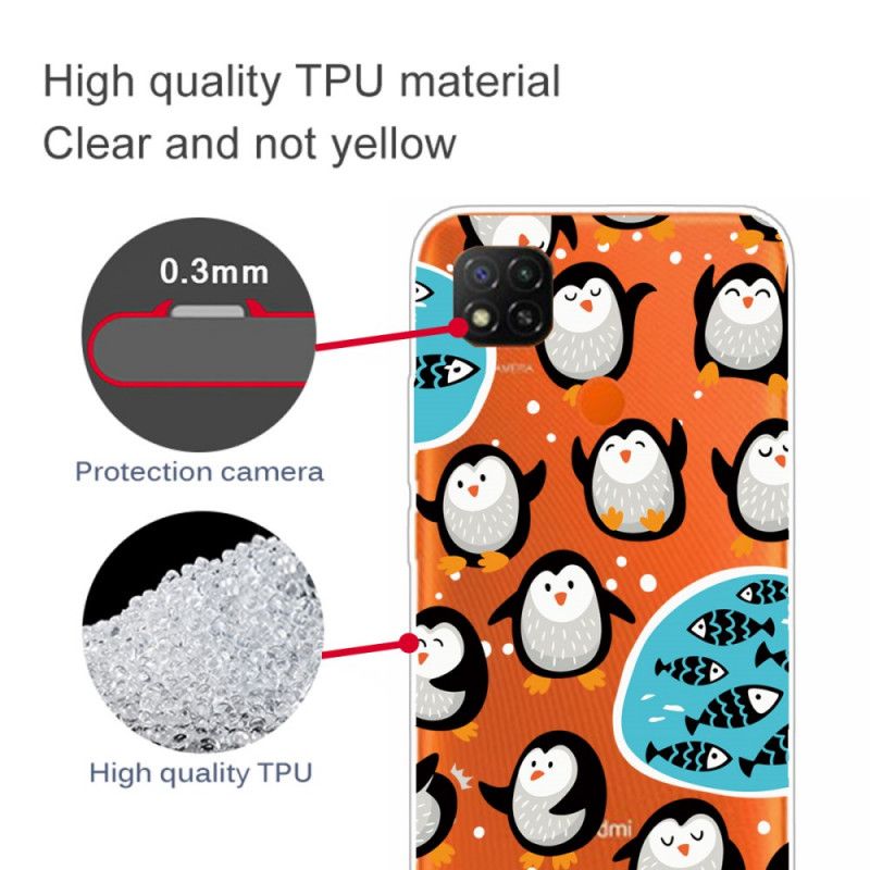 Hoesje voor Xiaomi Redmi 9C Pinguïns En Vissen