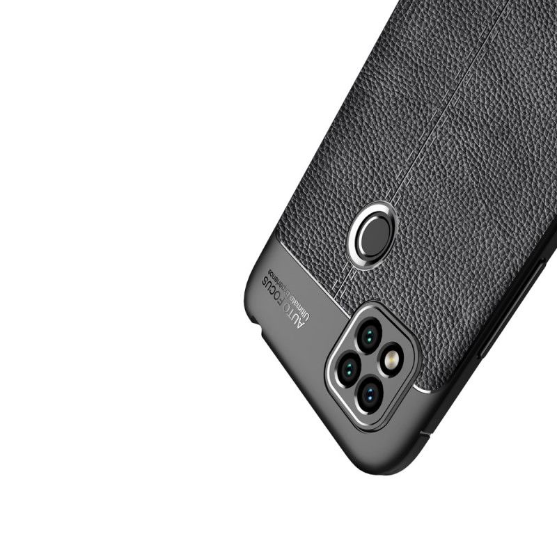 Hoesje voor Xiaomi Redmi 9C Rood Zwart Dubbellijns Lychee Leereffect