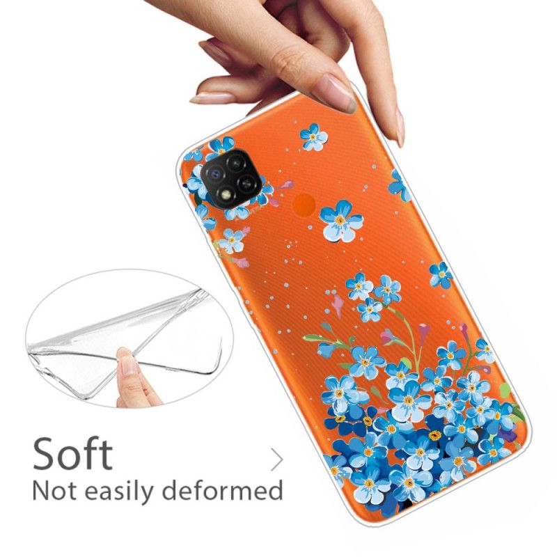 Hoesje Xiaomi Redmi 9C Boeket Blauwe Bloemen