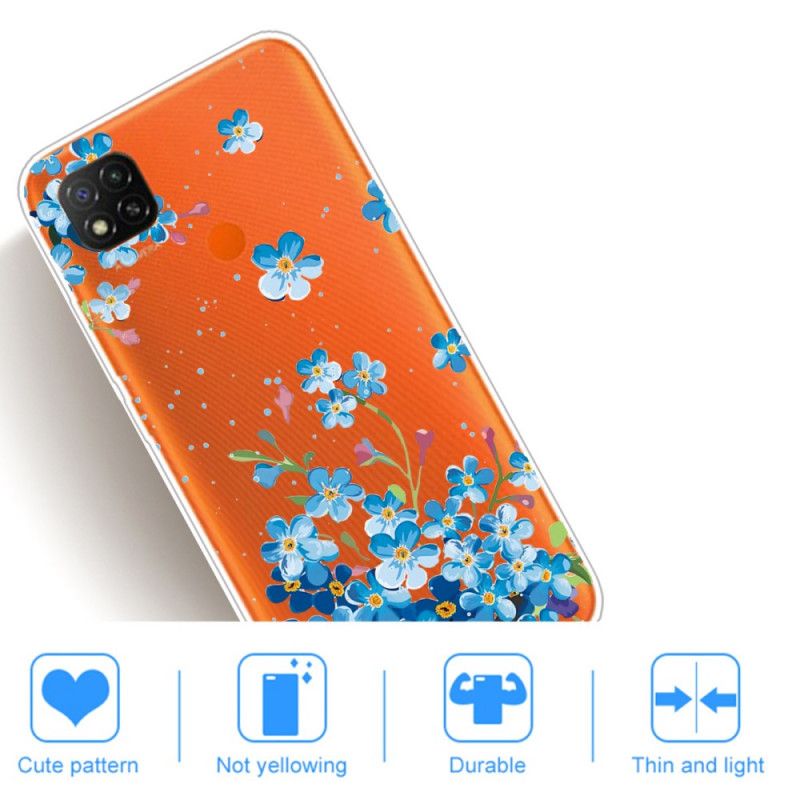 Hoesje Xiaomi Redmi 9C Boeket Blauwe Bloemen
