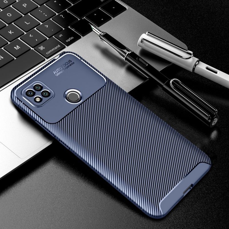 Hoesje Xiaomi Redmi 9C Donkerblauw Zwart Flexibele Koolstofvezel