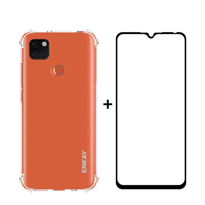 Hoesje Xiaomi Redmi 9C Enkay Shell En Gehard Glas Combo