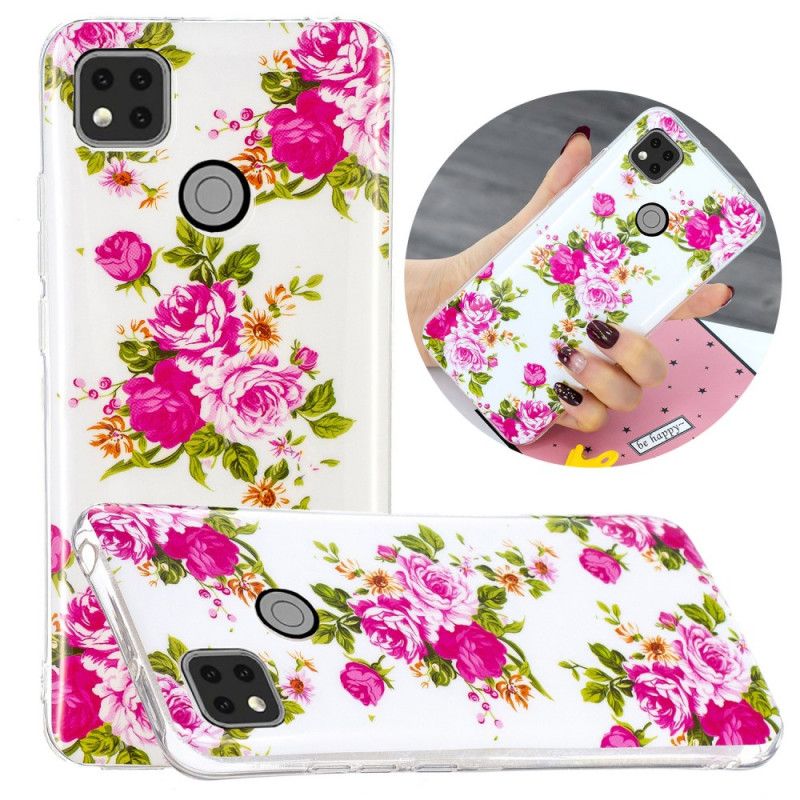 Hoesje Xiaomi Redmi 9C Fluorescerende Vrijheidsbloemen