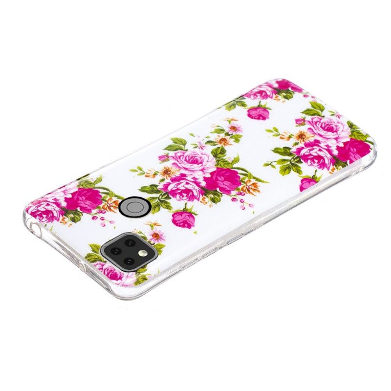 Hoesje Xiaomi Redmi 9C Fluorescerende Vrijheidsbloemen