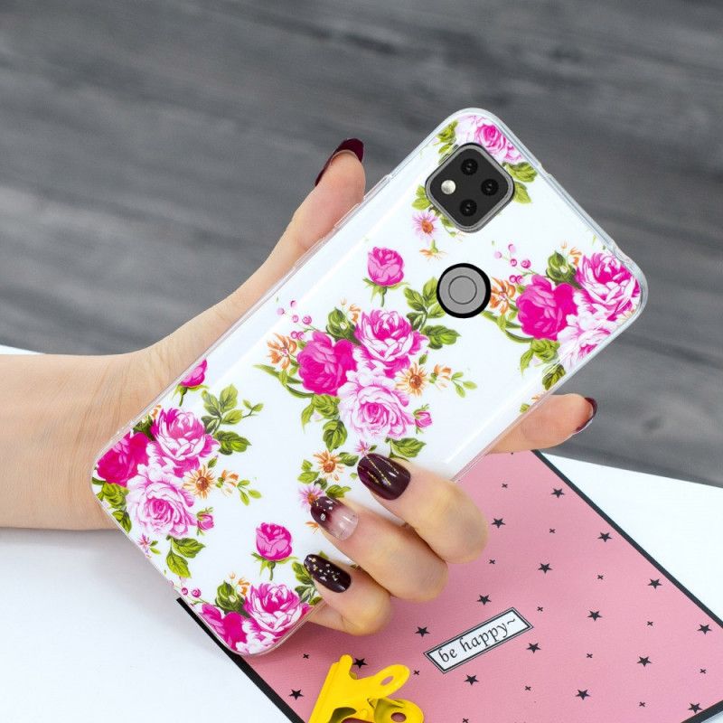 Hoesje Xiaomi Redmi 9C Fluorescerende Vrijheidsbloemen