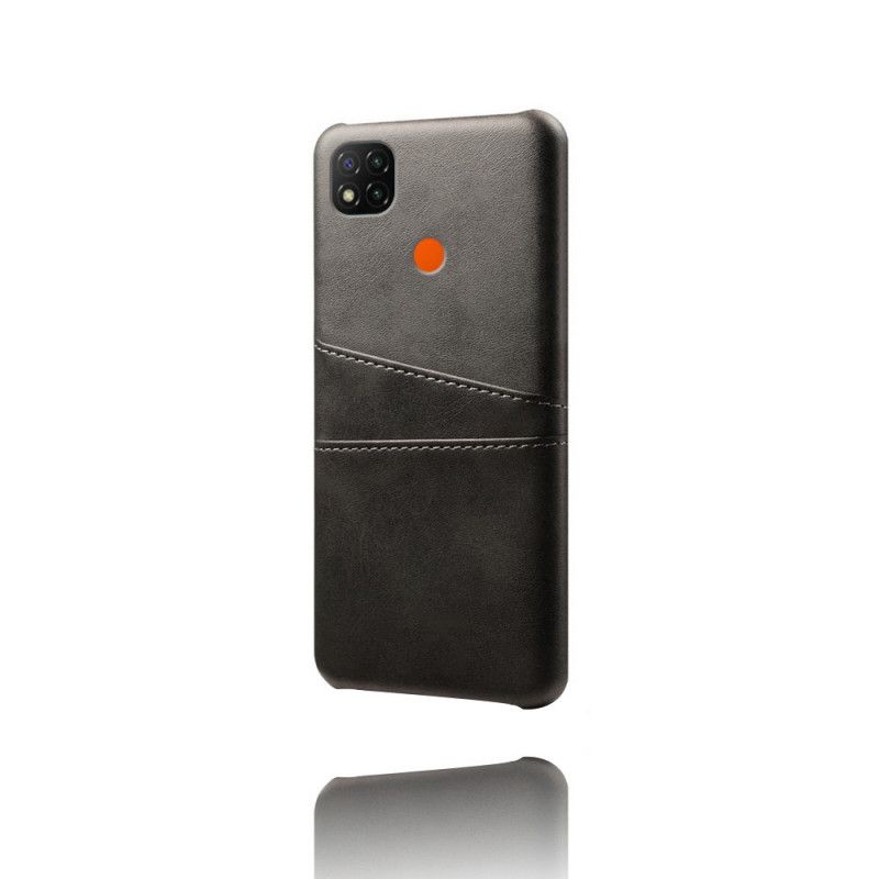 Hoesje Xiaomi Redmi 9C Grijs Zwart Dubbele Ksq Kaarthouder