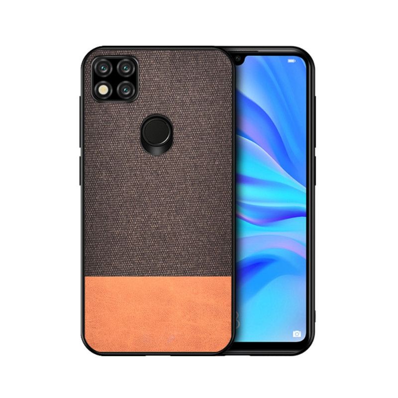Hoesje Xiaomi Redmi 9C Grijs Zwart Imitatieleren Bijtpatroon