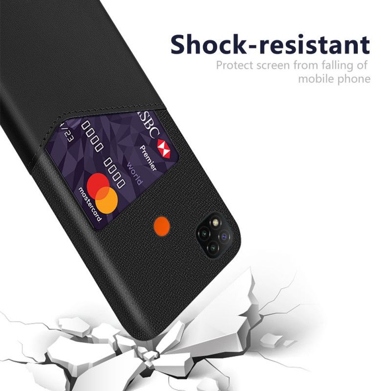 Hoesje Xiaomi Redmi 9C Grijs Zwart Ksq Kaarthouder
