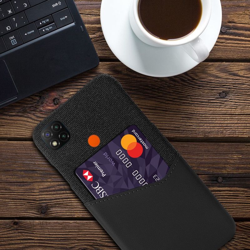Hoesje Xiaomi Redmi 9C Grijs Zwart Ksq Kaarthouder