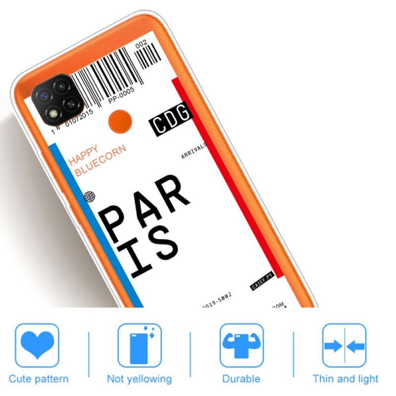 Hoesje Xiaomi Redmi 9C Instapkaart Naar Parijs