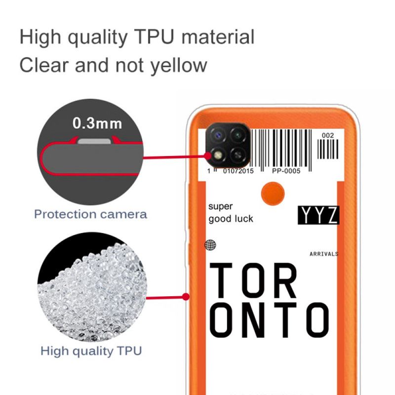 Hoesje Xiaomi Redmi 9C Instapkaart Naar Toronto