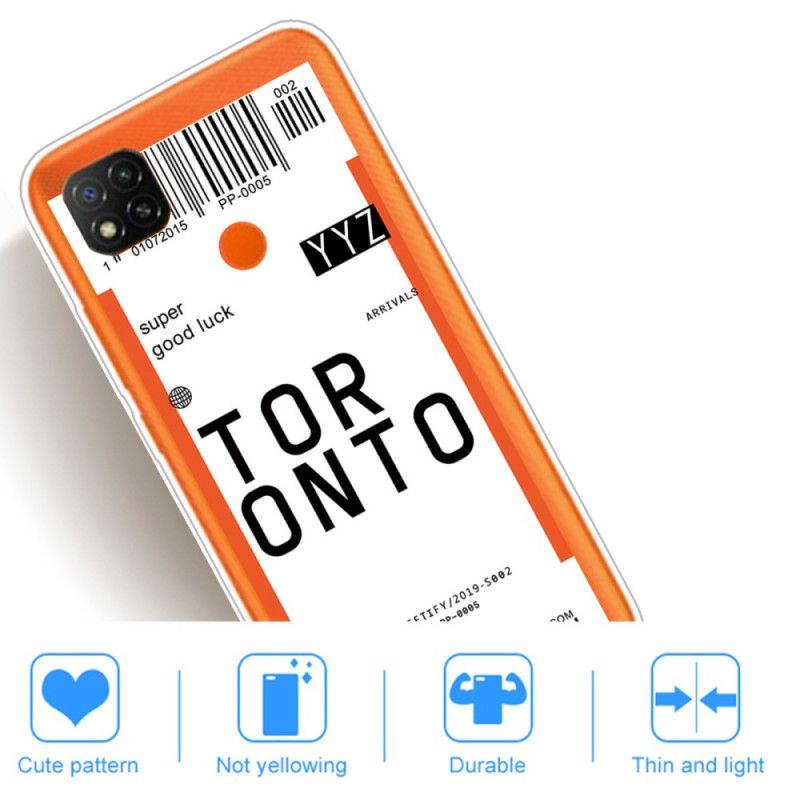 Hoesje Xiaomi Redmi 9C Instapkaart Naar Toronto