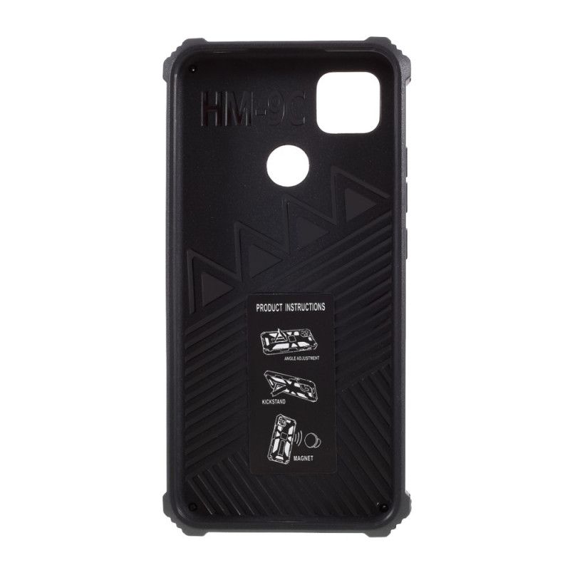 Hoesje Xiaomi Redmi 9C Rood Zwart Afneembaar Met Verwijderbare Steun